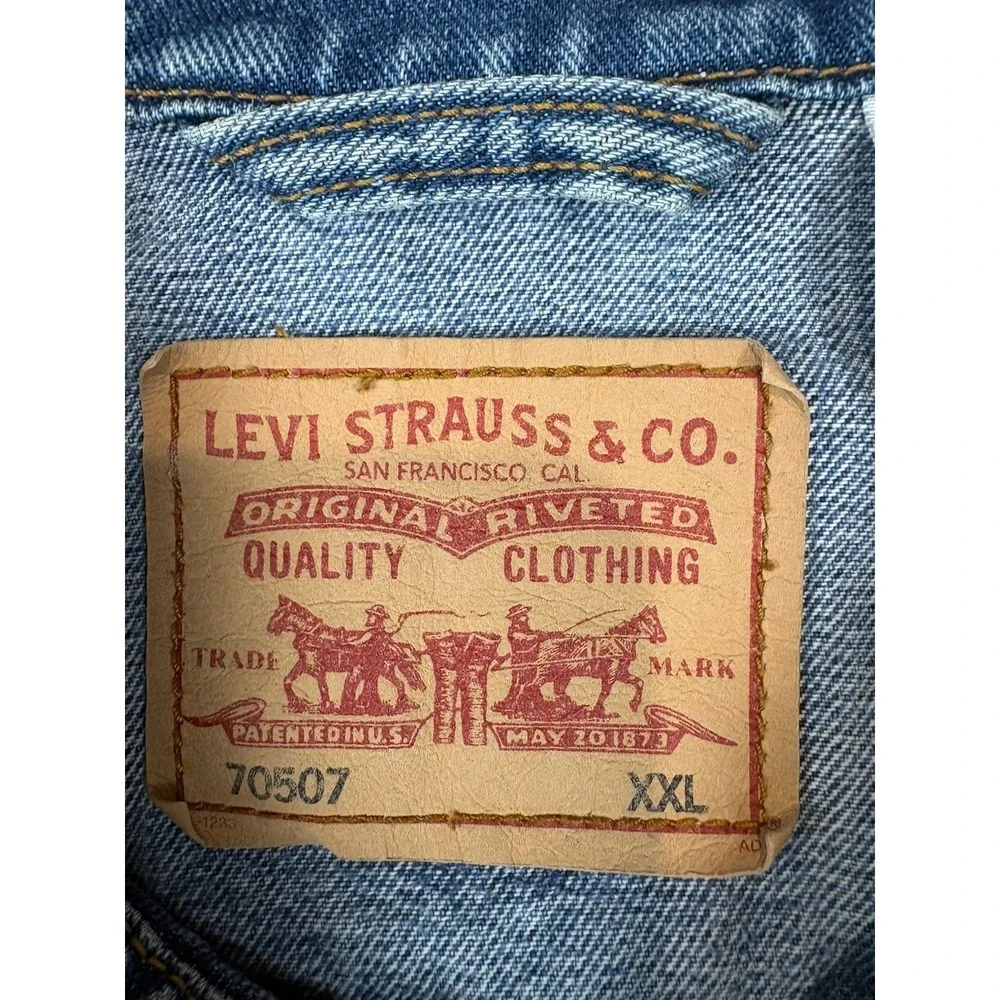 Levis Standard Trucker Blue Jean Denim Jacket 70507 Men XXL